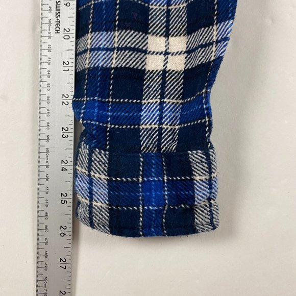 Orvis Flannel Shacket Shirt Jacket Mens Large Blue Check Plaid Cotton - Picture 12 of 12